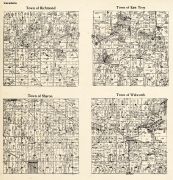 Walworth County - Richmond, East Troy, Sharon, Walworth, Wisconsin State Atlas 1930c